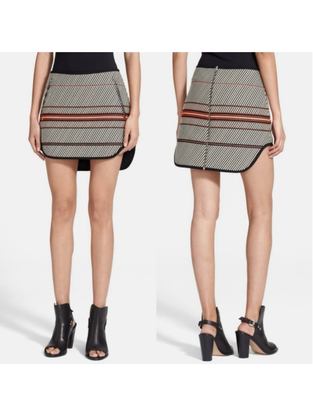 Rag & Bone Bess Poly-Blend Skirt Size 2 Alpine White